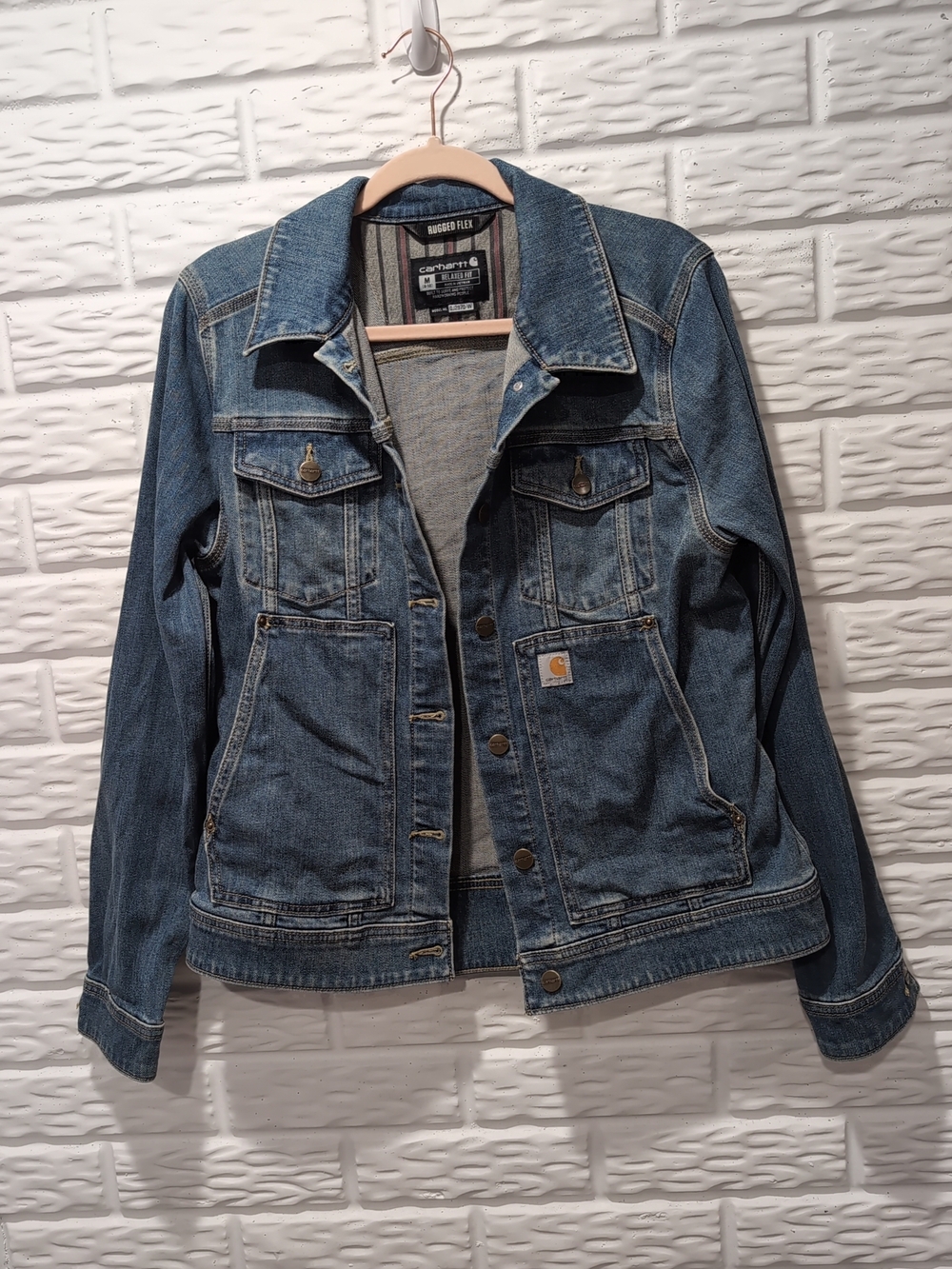 Carhartt Women's Medium Blue Denim Jean Jacket - Classic Workwear